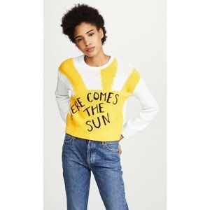 Rare 2018 Alice + Olivia “Leena” Beatles “Here Comes the Sun” Sweater Size Large